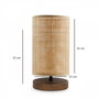 Opviq AYD-3675 Lámpara de mesa de madera y ratán de bambú color crema